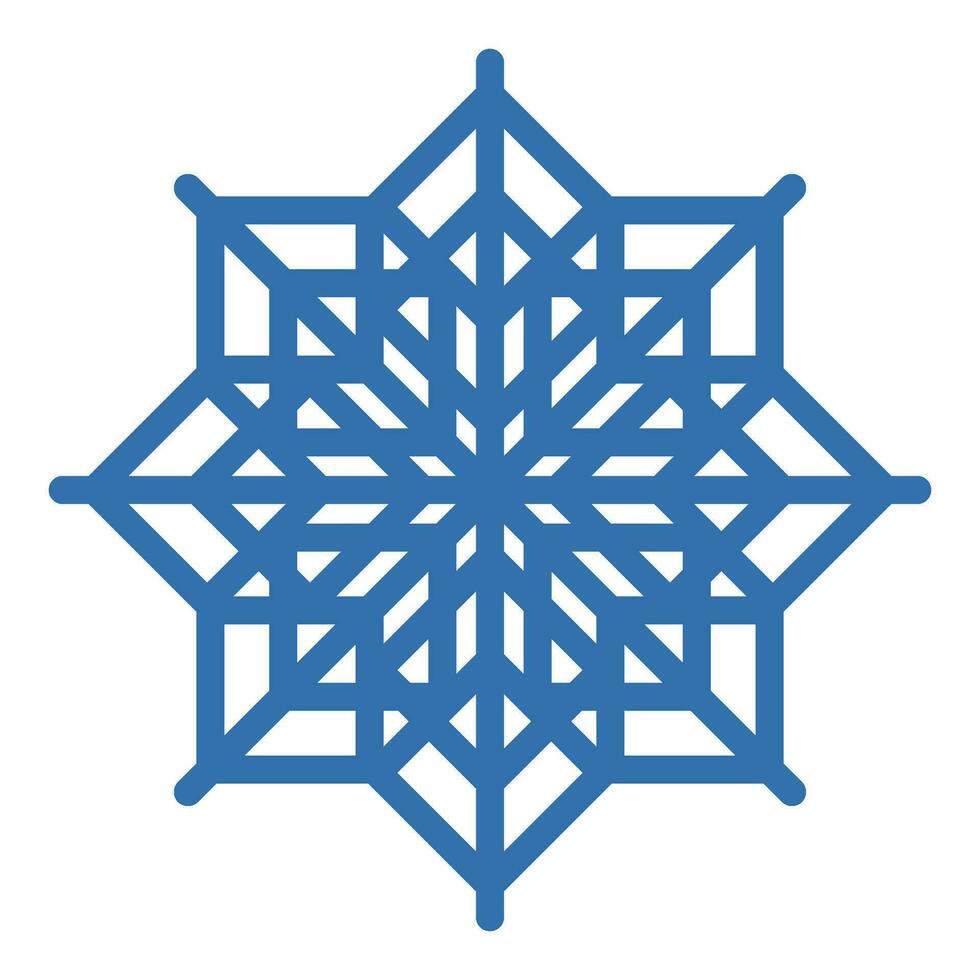 Winter Blue Freeze Snowflake Thick Line Icon vector