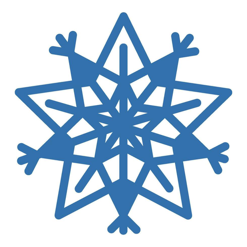 Winter Blue Freeze Snowflake Thick Line Icon vector