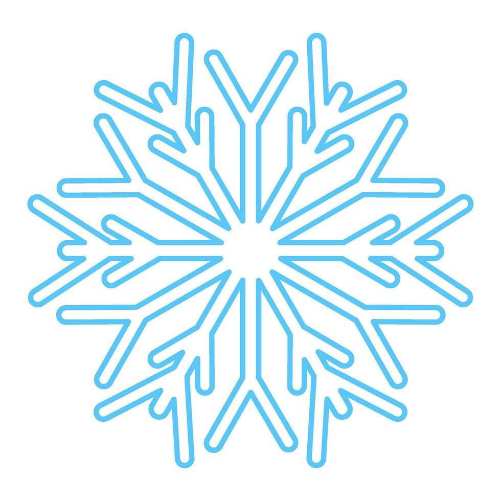 invierno azul mullido copo de nieve Delgado acariciado icono vector