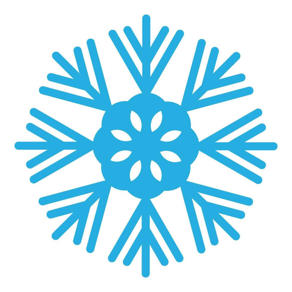 Winter Blue Freeze Snowflake Thick Line Icon vector