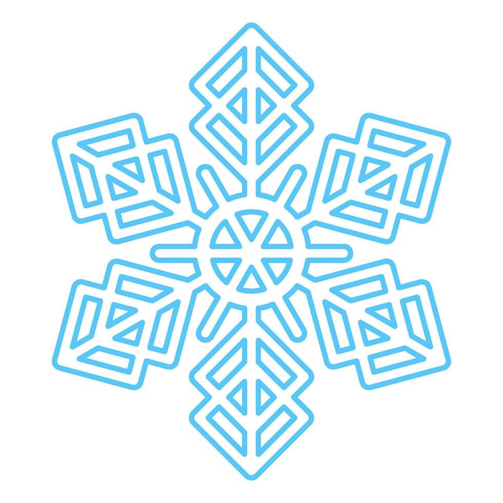 invierno azul mullido copo de nieve Delgado acariciado icono vector