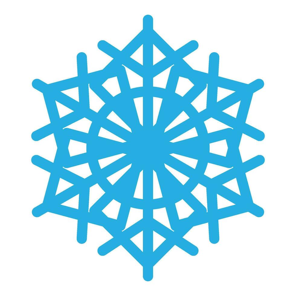 Winter Blue Freeze Snowflake Thick Line Icon vector