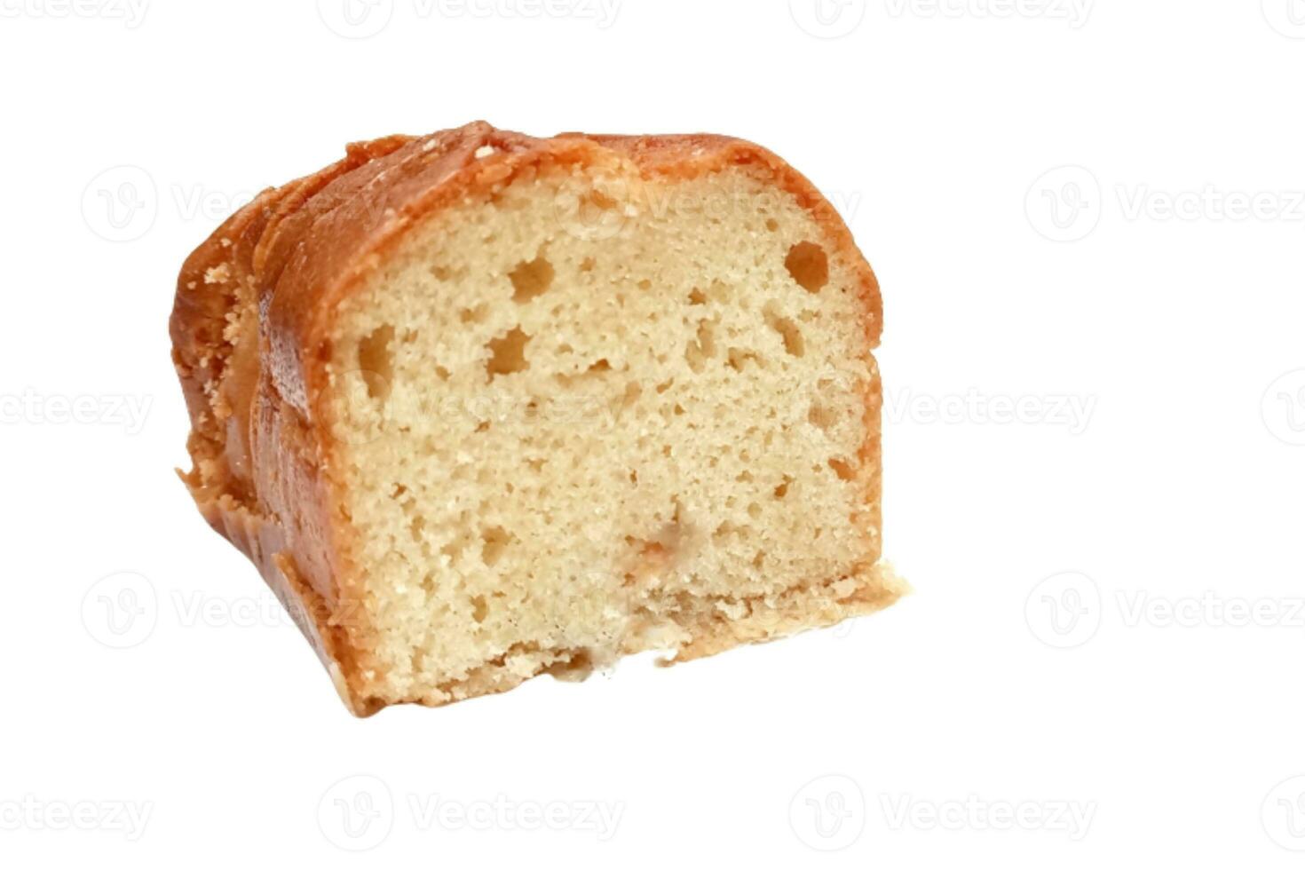 pound cake isolated on white background photo