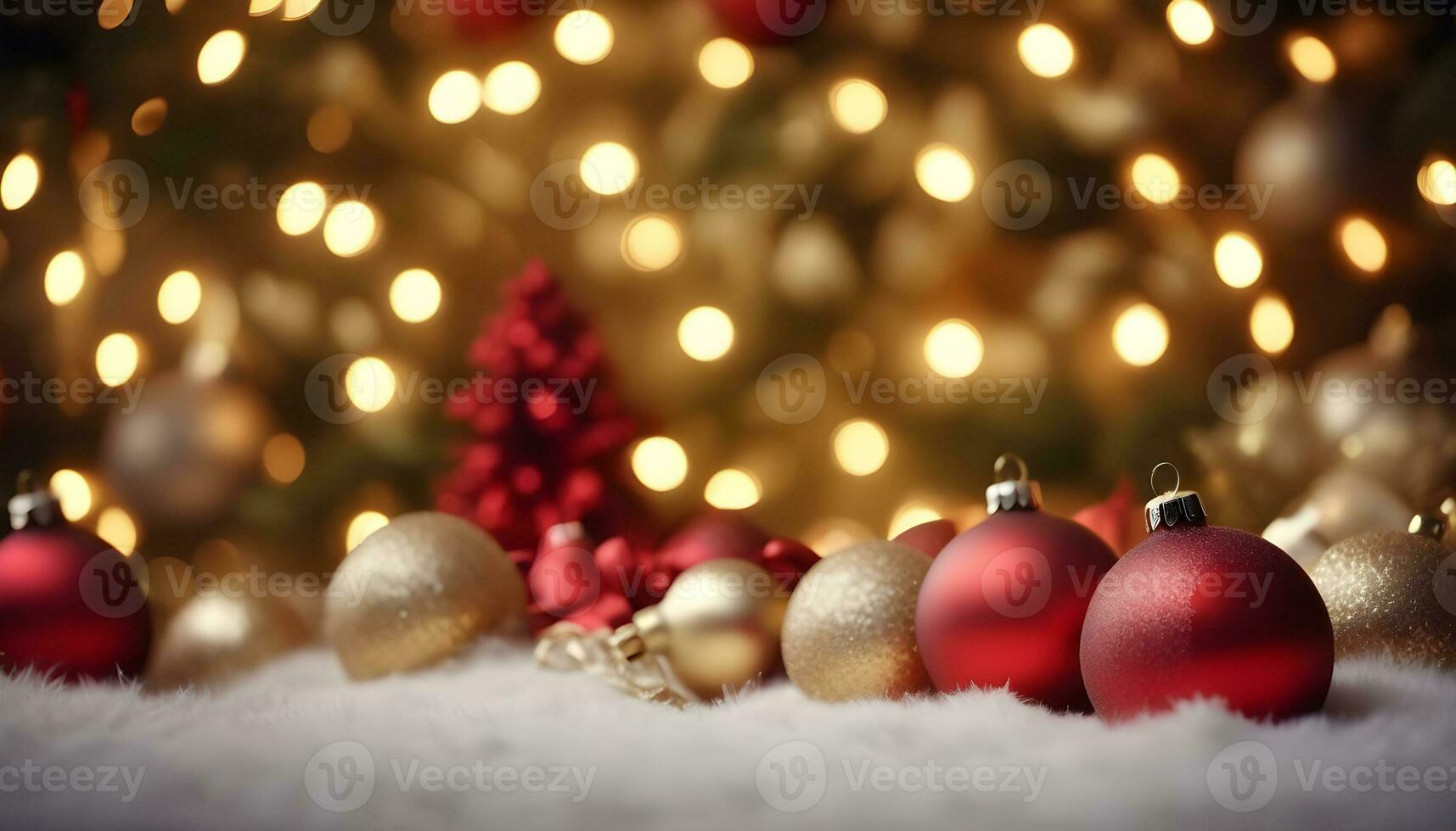 AI generated Christmas background with decorations for Christmas composition AI generated photo