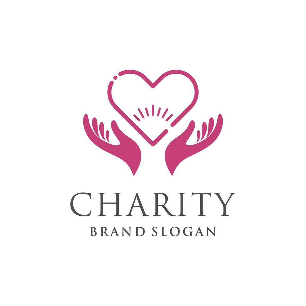 Charity design icon template with creative element concept idea. A professional design for many kinds of business. All elements are fully vector and can be used for both print and web.