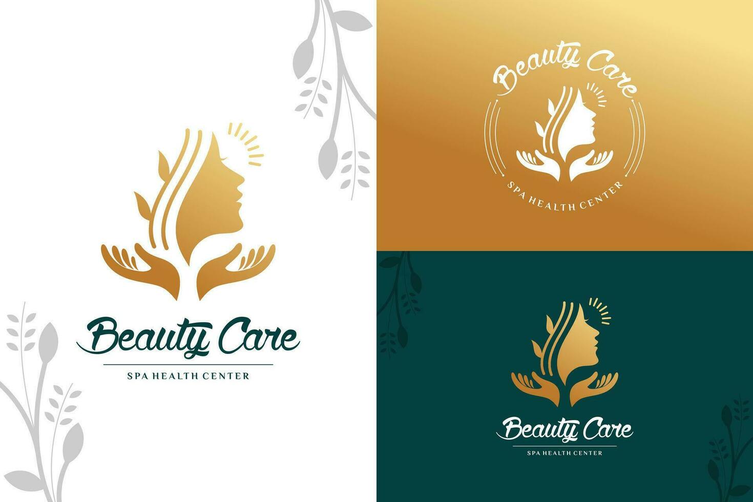 Beauty care design icon template with creative element concept idea. A professional design for many kinds of business. All elements are fully vector and can be used for both print and web.