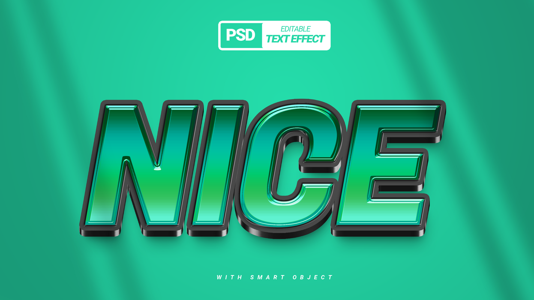 Nice green black elegant 3d text effect editable template design psd