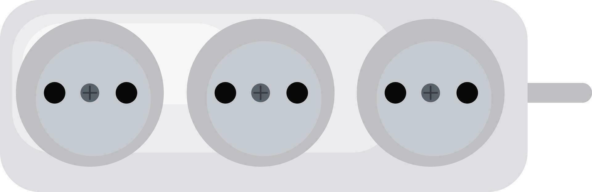 Electric socket, illustration, vector on white background