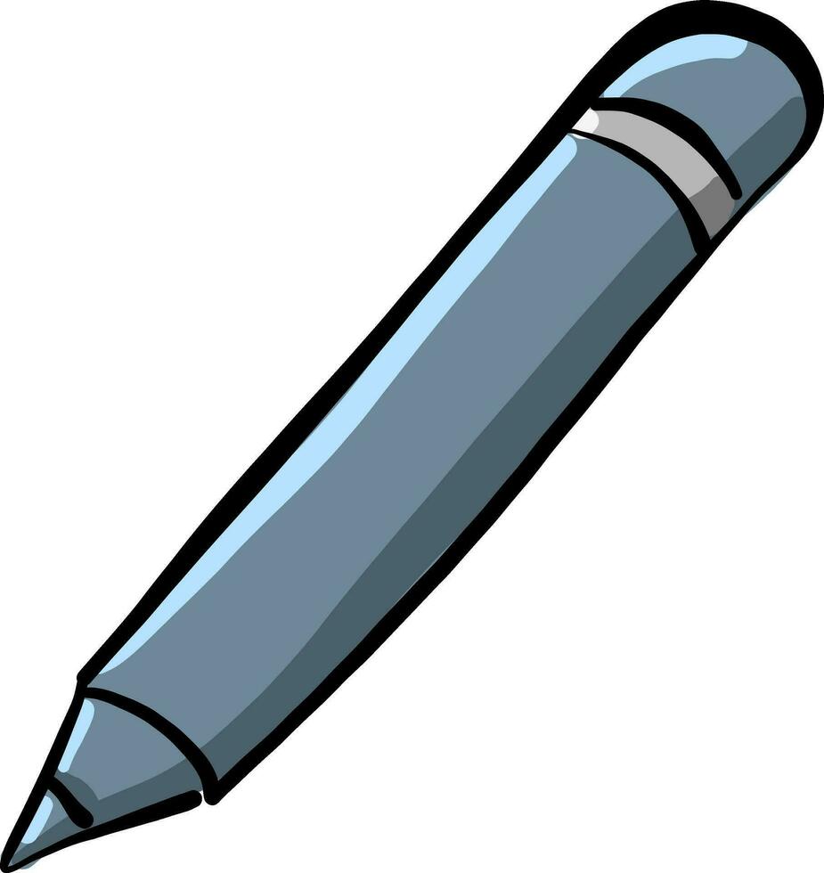 azul aguja bolígrafo, ilustración, vector en blanco antecedentes