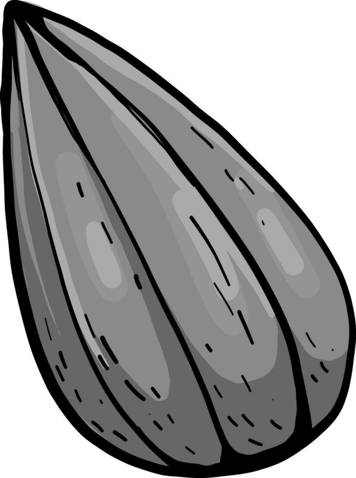 Grey sunflower seed, illustration, vector on white background