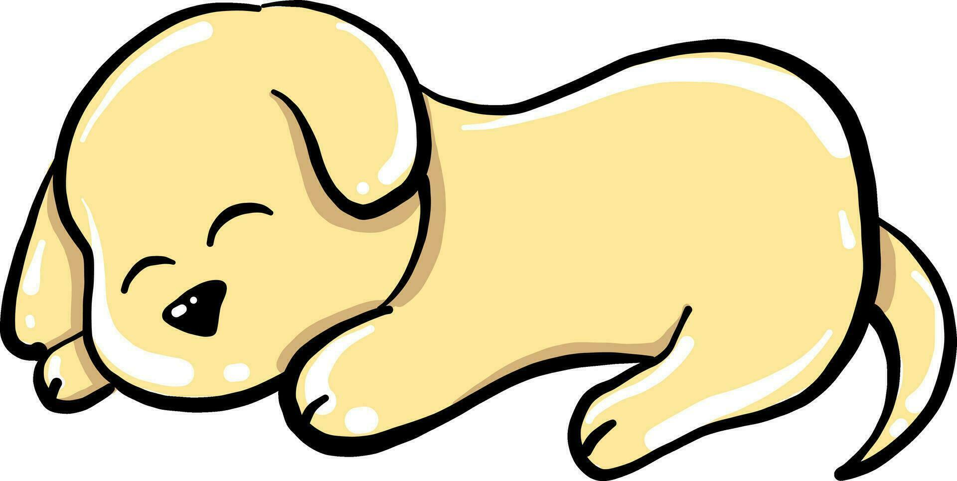 Sleeping dog, illustration, vector on white background