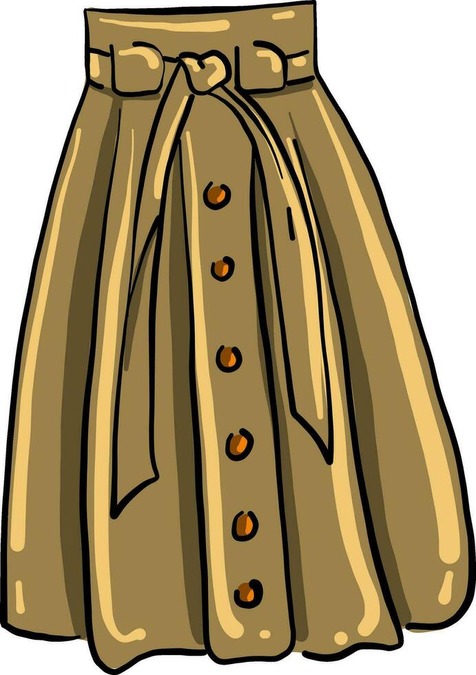 Big yellow skirt, illustration, vector on white background