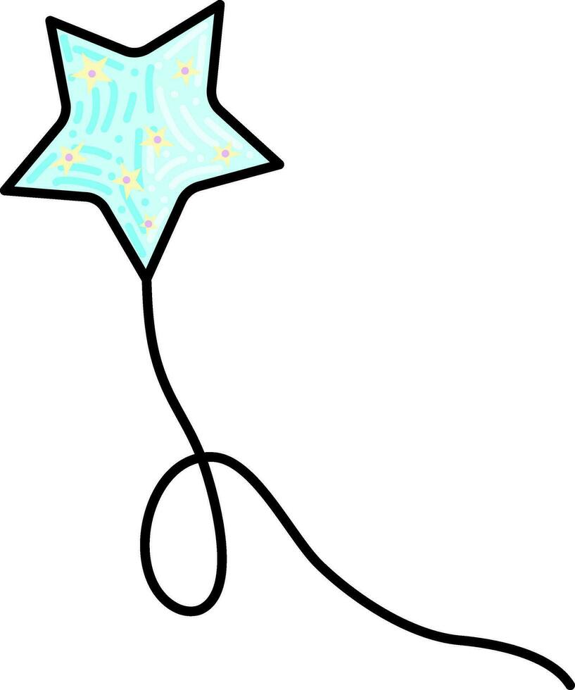 Star balloon, illustration, vector on white background