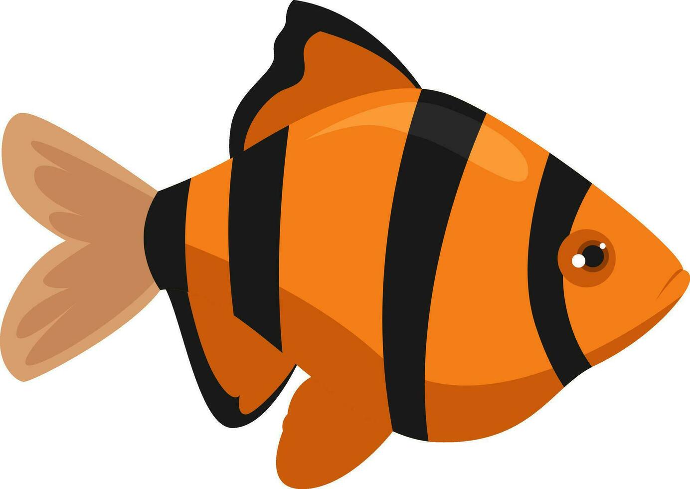 Stripped fish, illustration, vector on white background