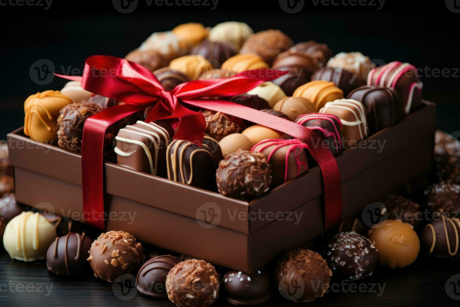 AI generated Unwrap joy with a box of decadent holiday chocolates