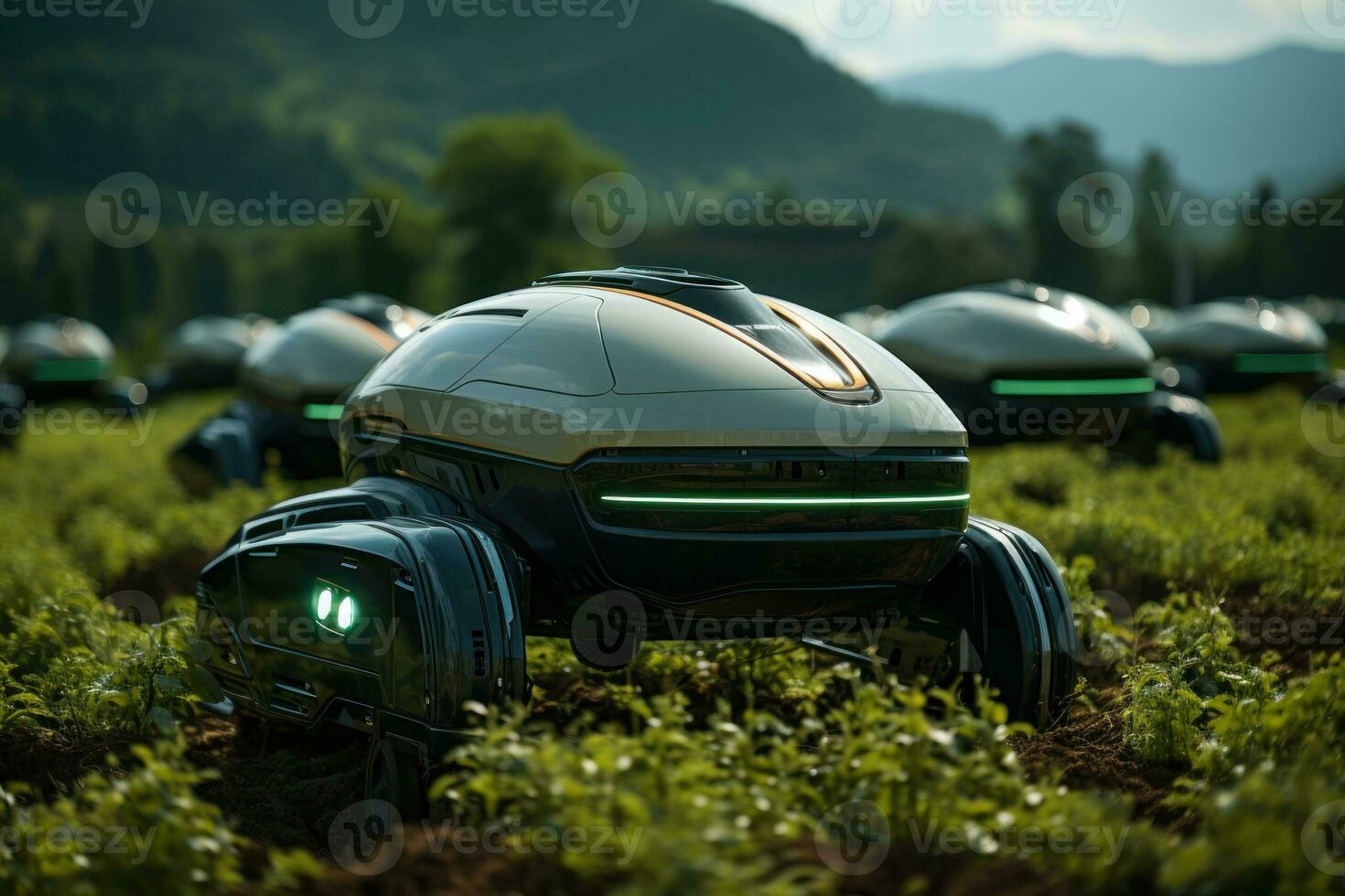 AI generated Robotic farming revolution precision techniques in future agriculture, futurism image photo