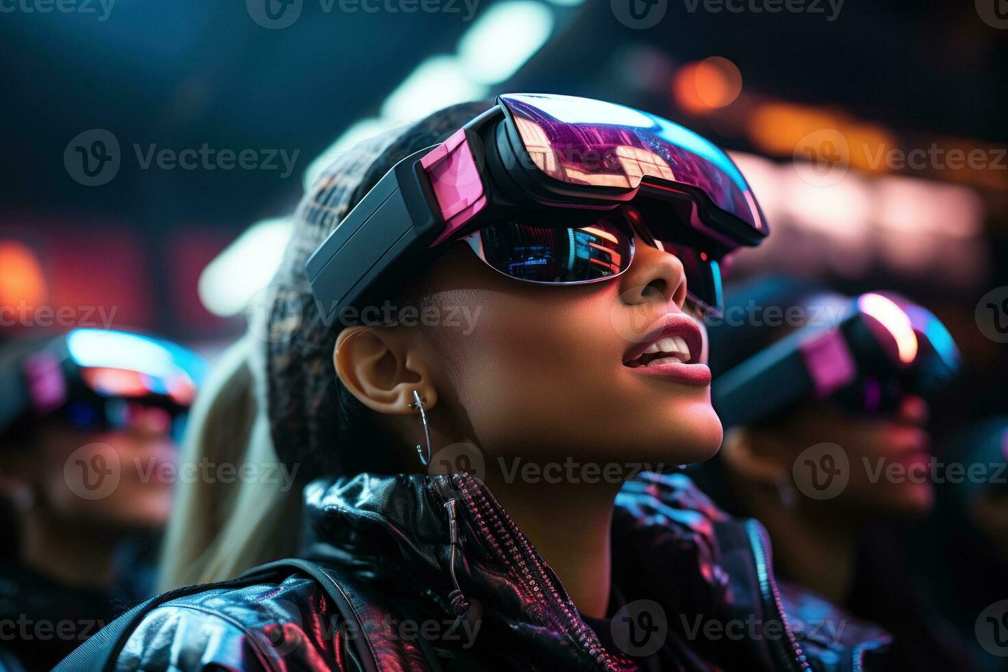 AI generated Immersive music fest ar glasses bring holographic performances to life, futurism image photo