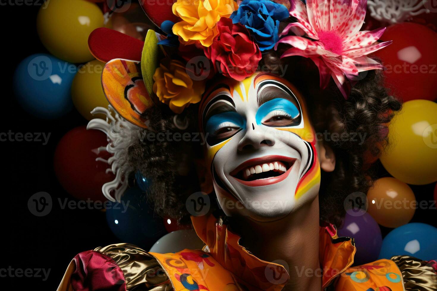 AI generated Carnival mask and floating bubbles, festive carnival photos