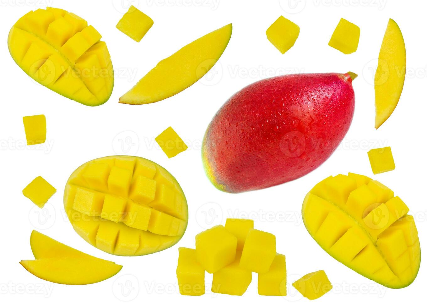 Mango isolated on a white background. Tropical ripe fruits photo