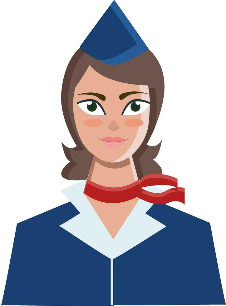 clipart personaje de un azafata en su uniforme vector o color ilustración