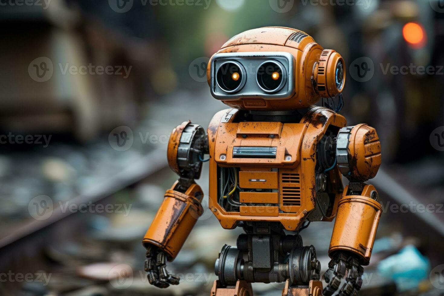 AI generated Robotic traffic management ensuring safety in urban intersections, futurism image photo