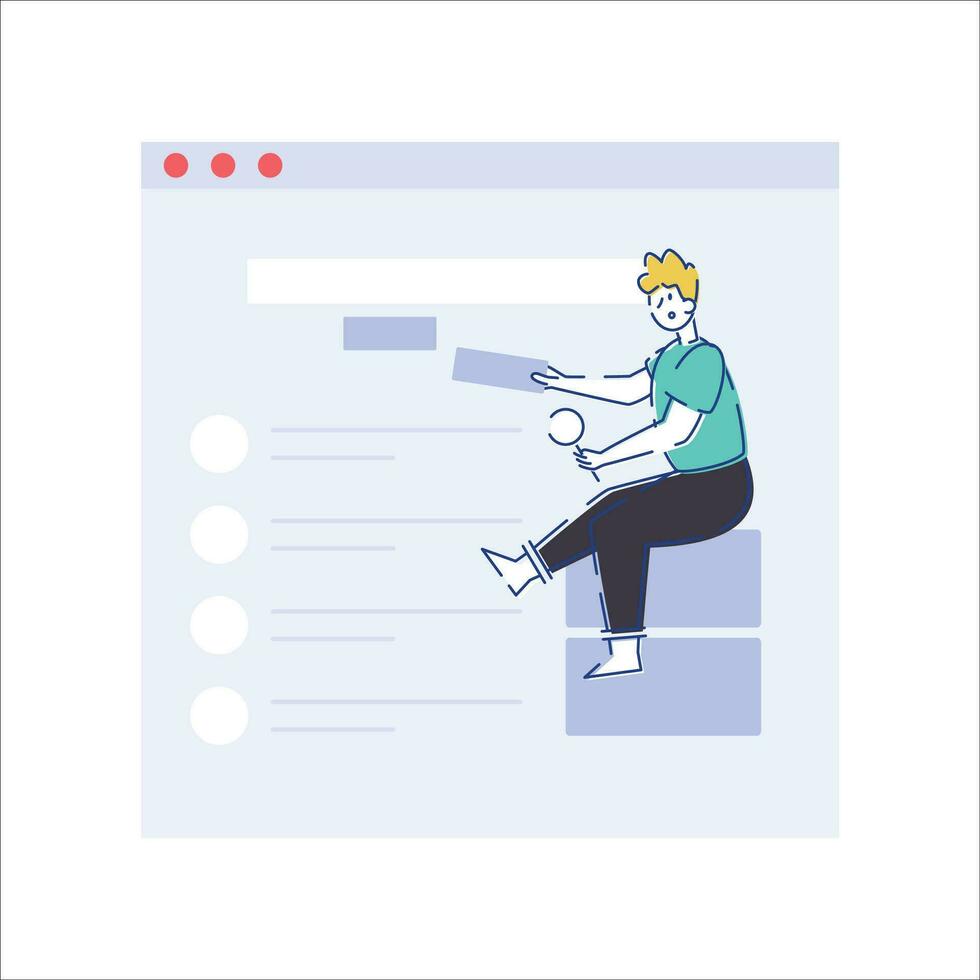 Man playing table tennis. Vector illustration in flat cartoon style. Isolated on white background.
