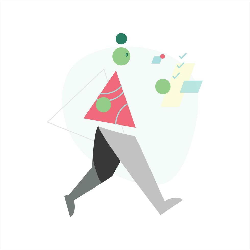 Businessman running with envelope. Vector illustration in a flat style.