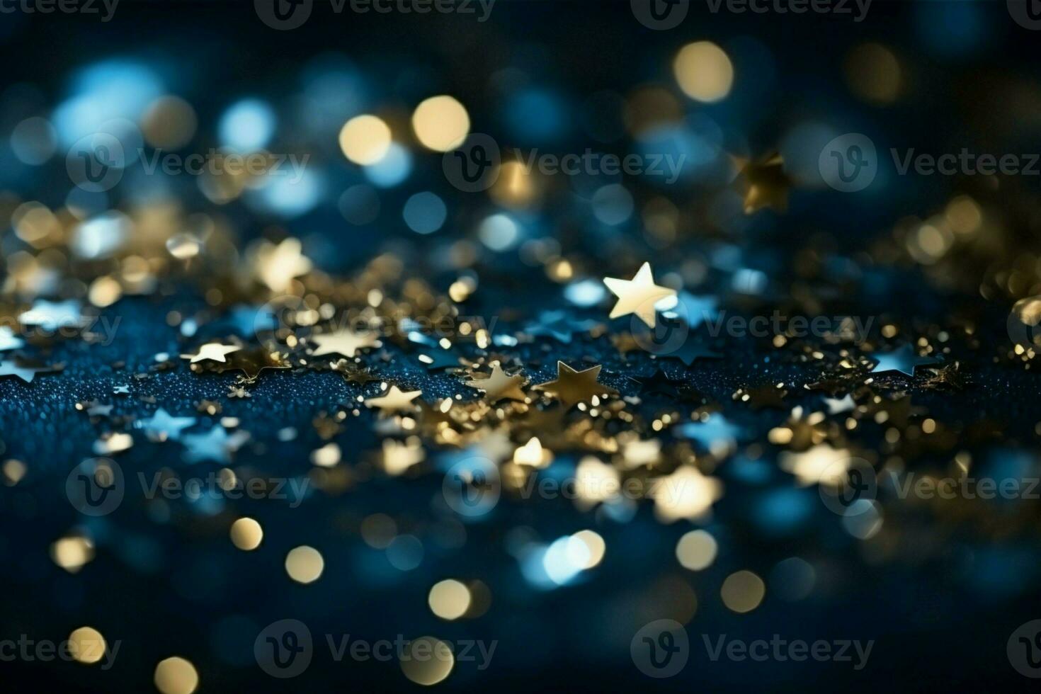 AI generated Christmas magic A background illuminated by radiant blue stars evoking holiday enchantment AI Generated photo