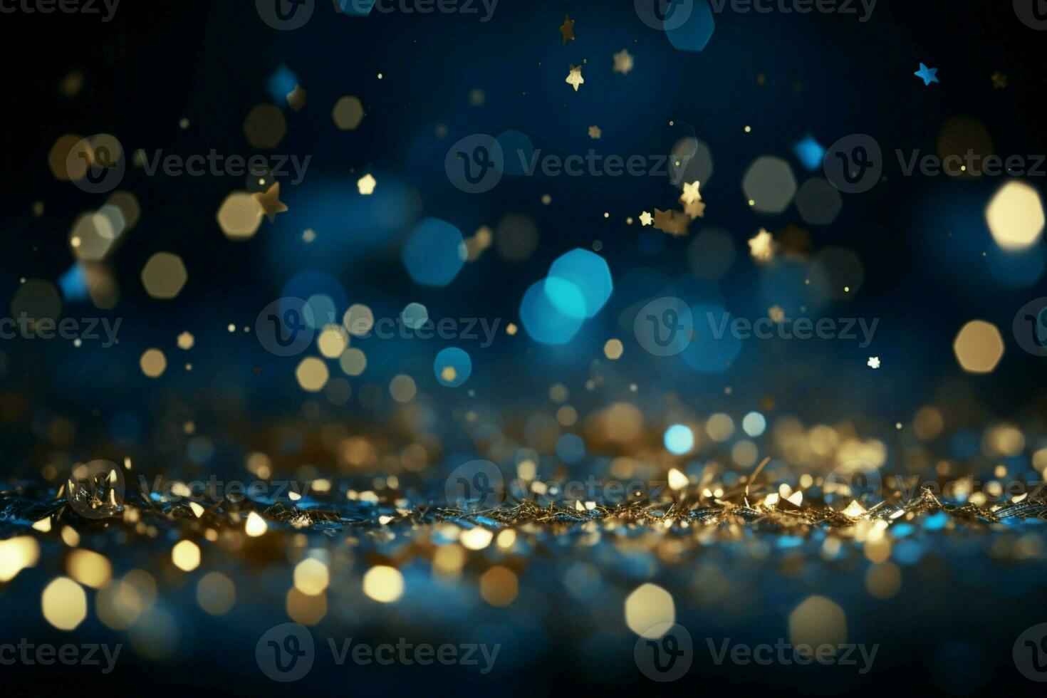 AI generated Christmas magic A background illuminated by radiant blue stars evoking holiday enchantment AI Generated photo