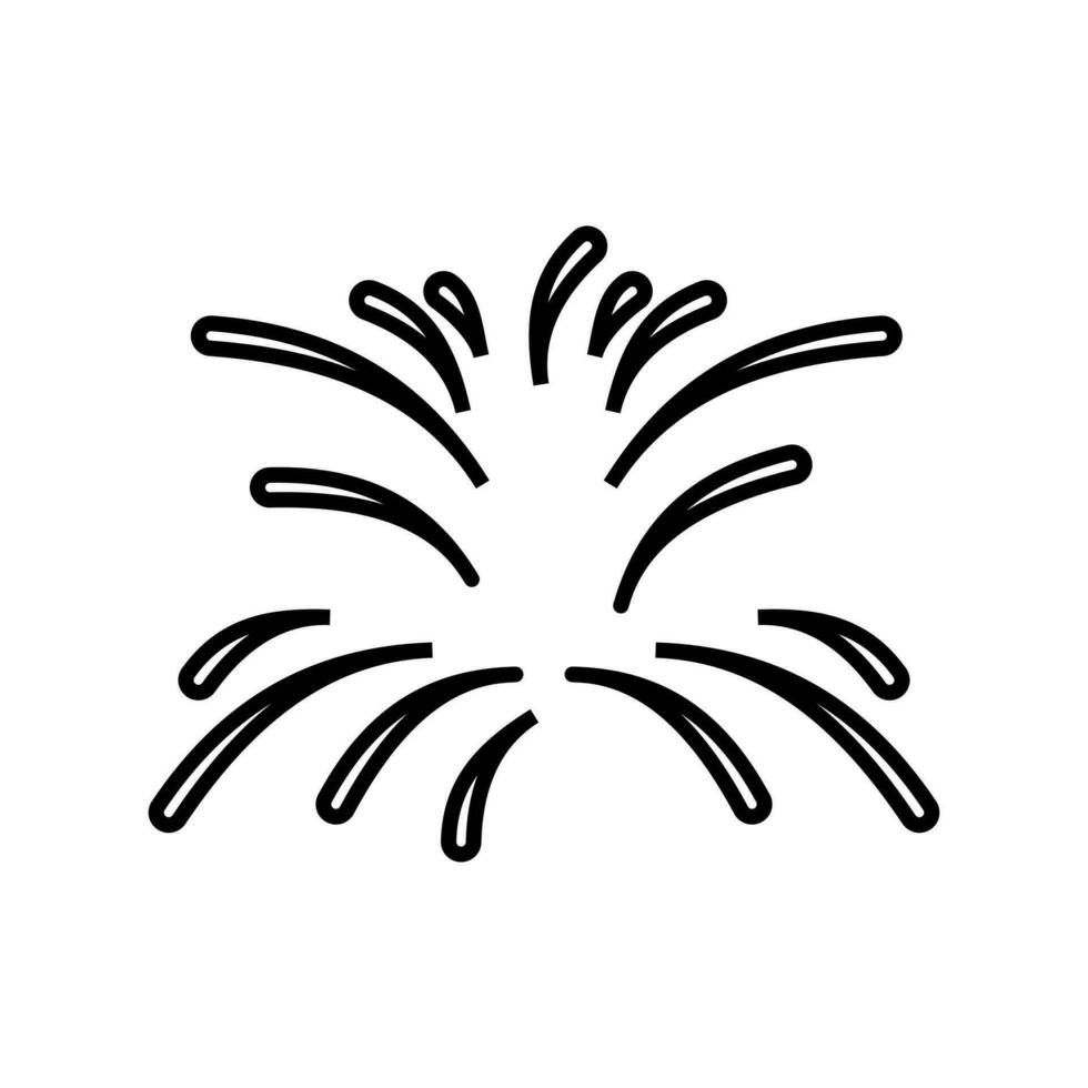 fireworks icon, happy new year vector, isolated on white background with line style vector