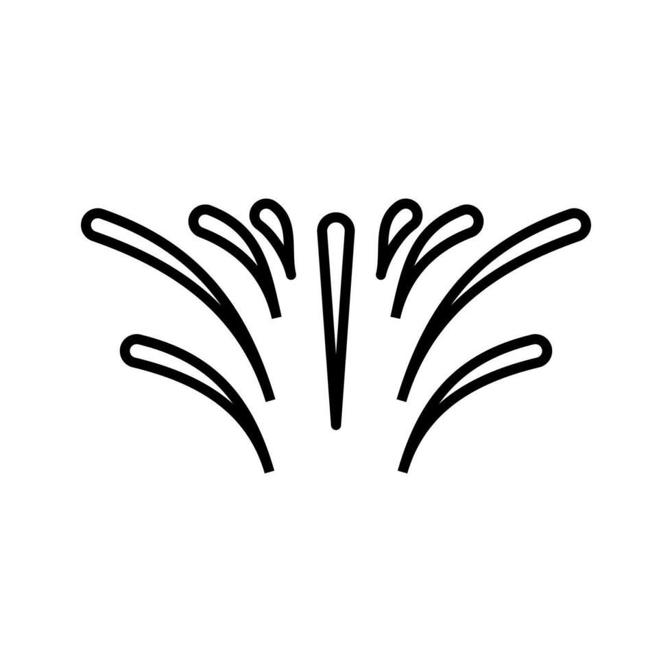 fireworks icon, happy new year vector, isolated on white background with line style vector