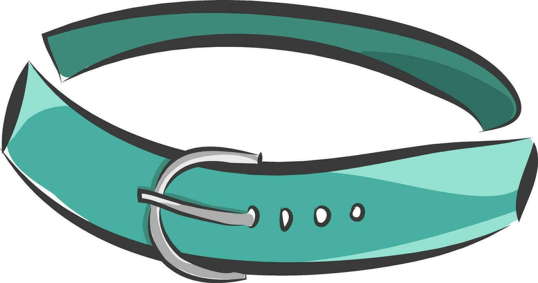 A teal green waist belt vector or color illustration