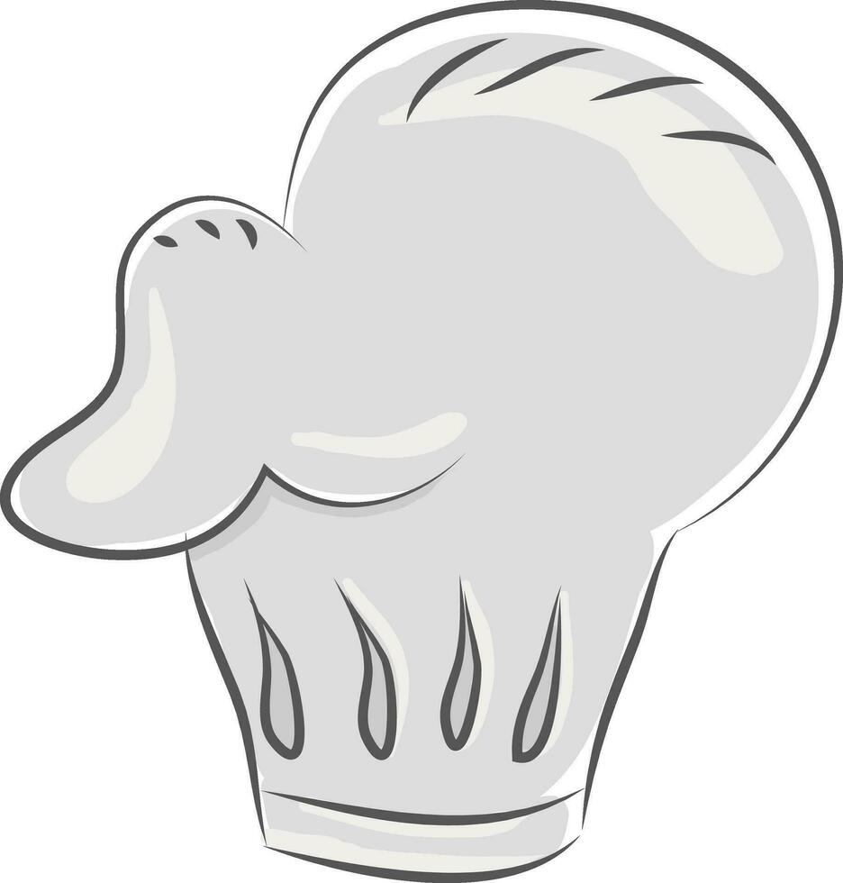 Large white chefs hat vector or color illustration