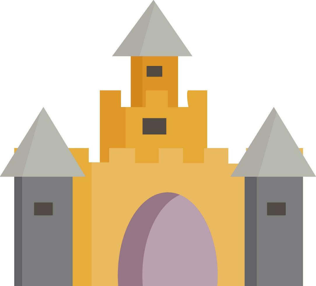 A cartoon castle vector or color illustration