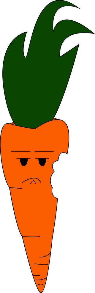 un enojado mordido Zanahoria vector o color ilustración