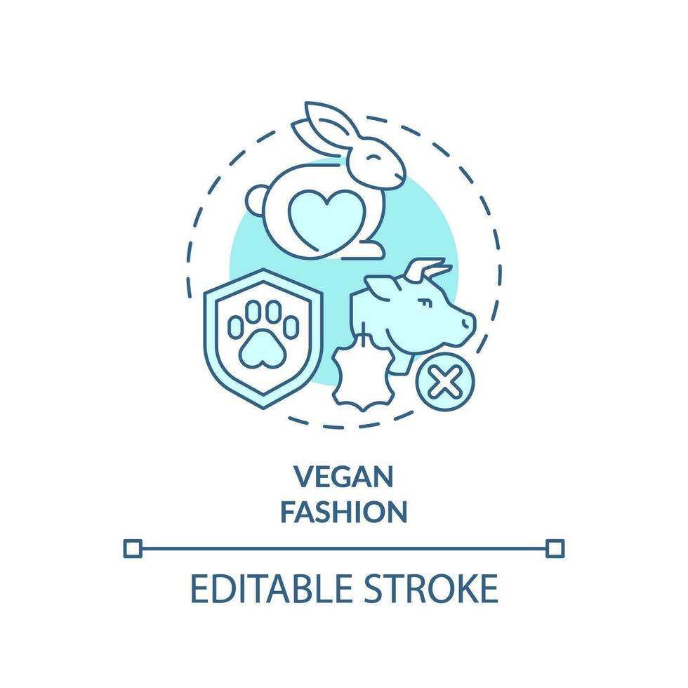 2D editable blue icon vegan fashion concept, monochromatic isolated vector, sustainable fashion thin line illustration. vector