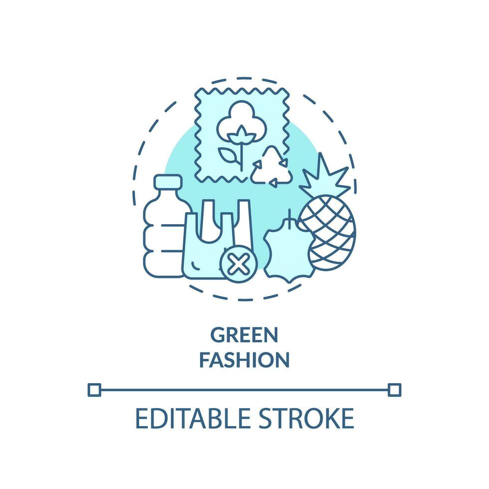 2D editable blue icon green fashion concept, monochromatic isolated vector, sustainable fashion thin line illustration. vector