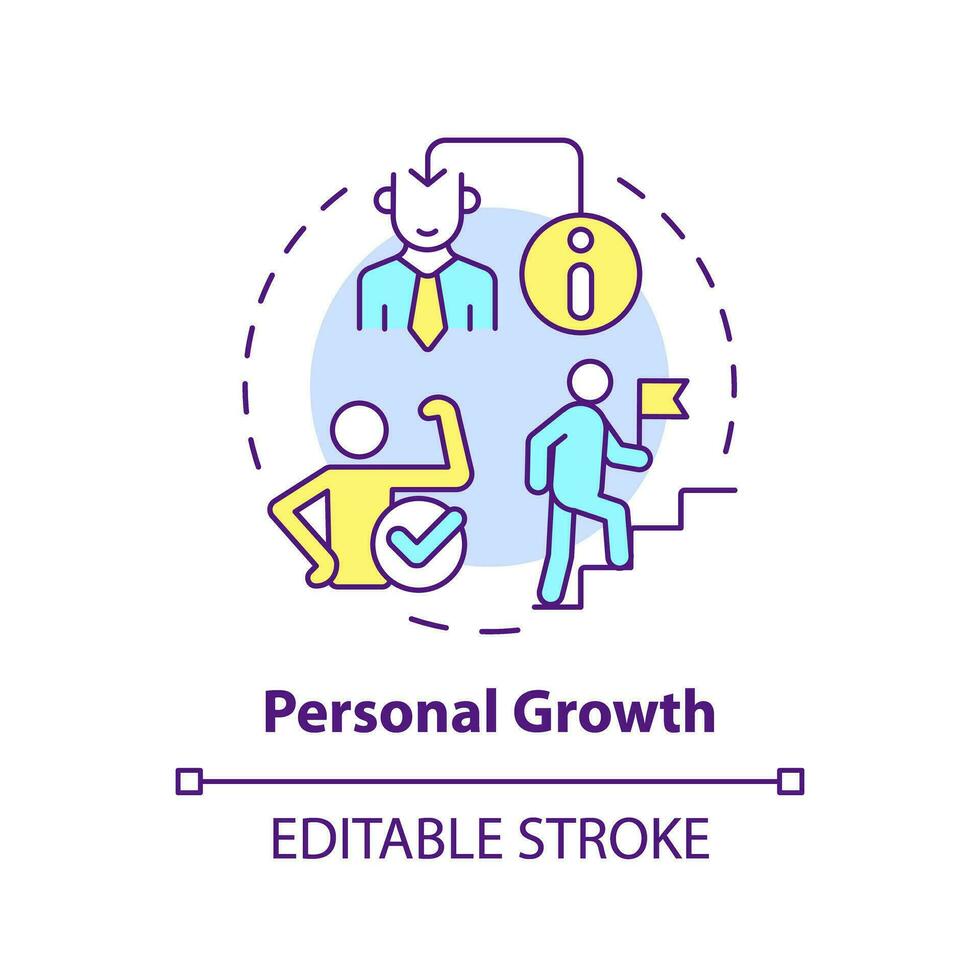 2D editable multicolor icon personal growth concept, isolated vector, mindful entrepreneurship thin line illustration. vector