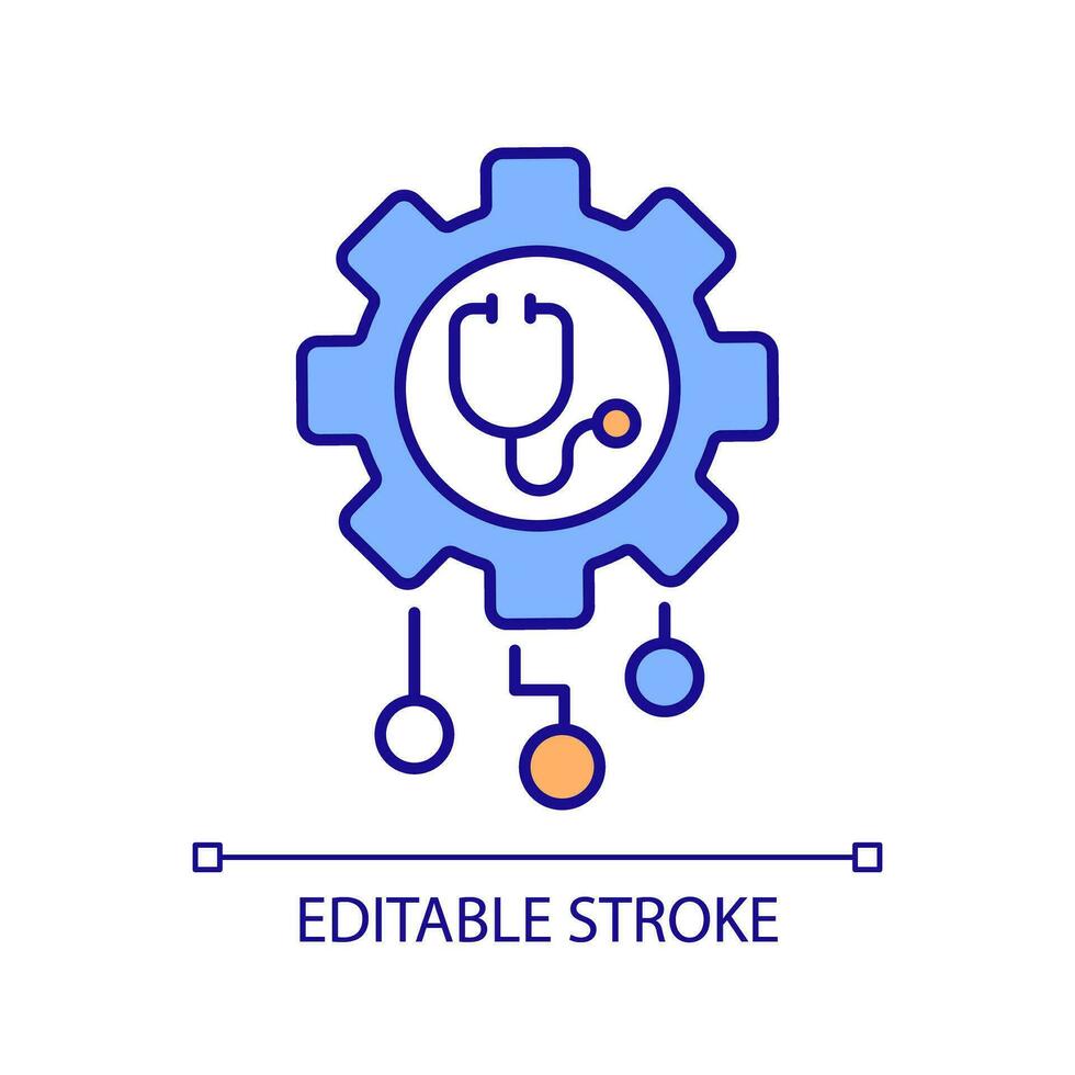 2D editable human-readable icon representing health interoperability resources, isolated vector, multicolor thin line illustration. vector