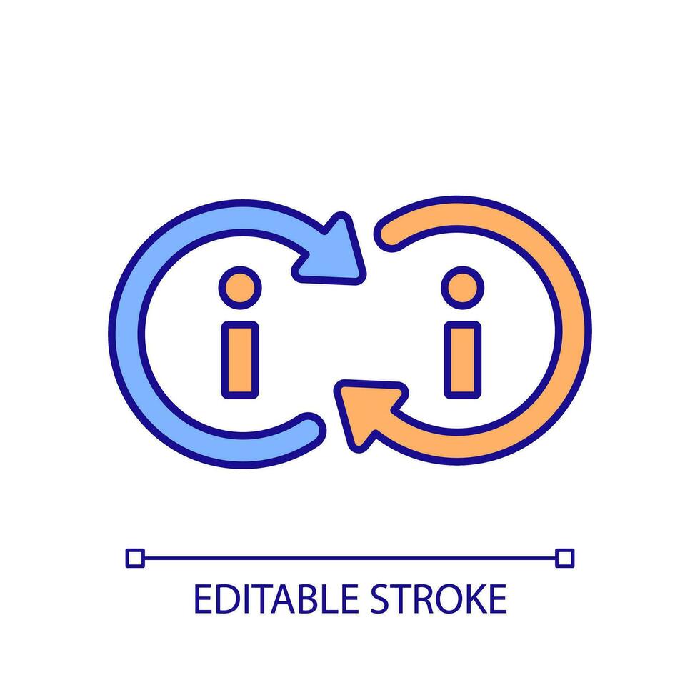 2D editable web-based icon representing health interoperability resources, isolated vector, multicolor thin line illustration. vector