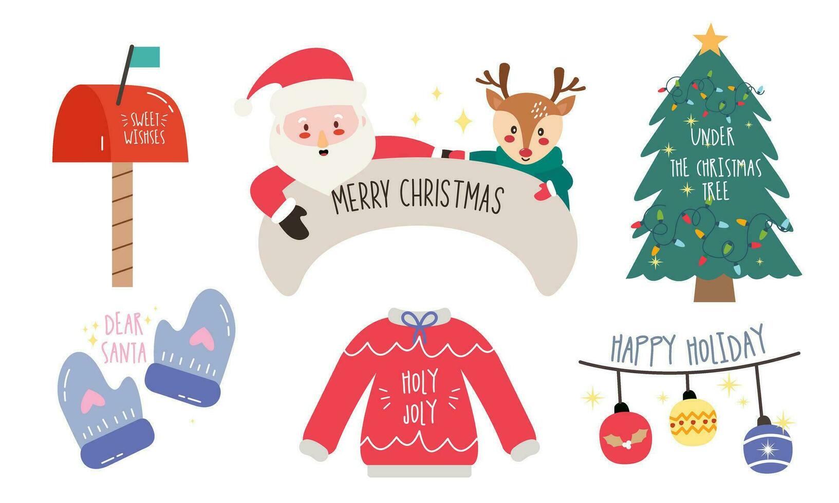 Christmas decorations element logo vector