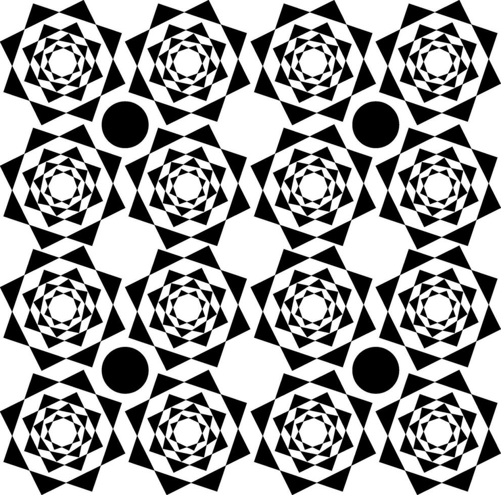 Black and white kaleidoscopic design vector or color illustration