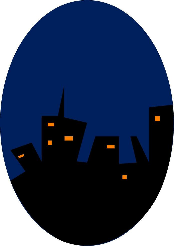 Urban skyline at night vector or color illustration