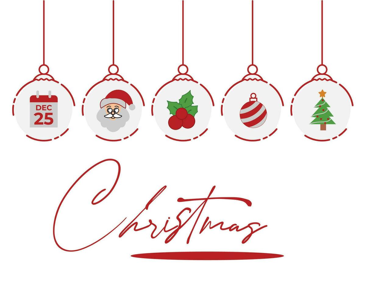 christmas celebrate background with hanging ball decoration and copyspace vector