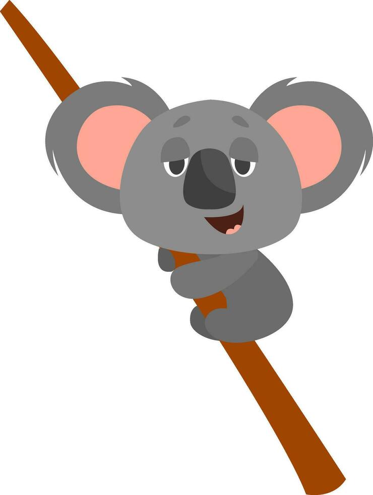 Sleepy koala, illustration, vector on white background