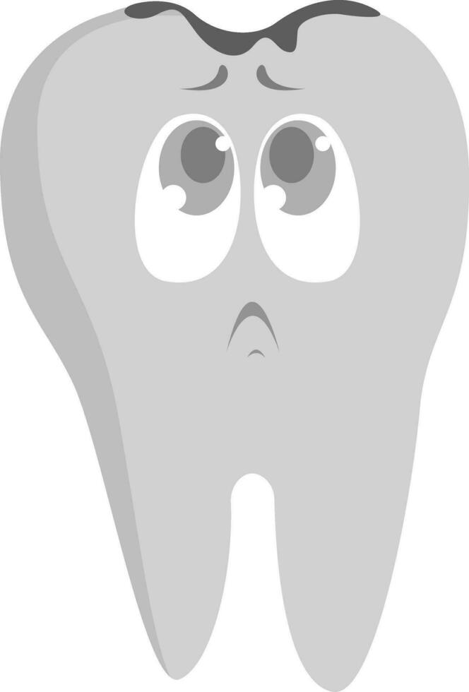 Tooth decay, illustration, vector on white background