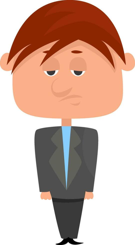 Tired man, illustration, vector on white background