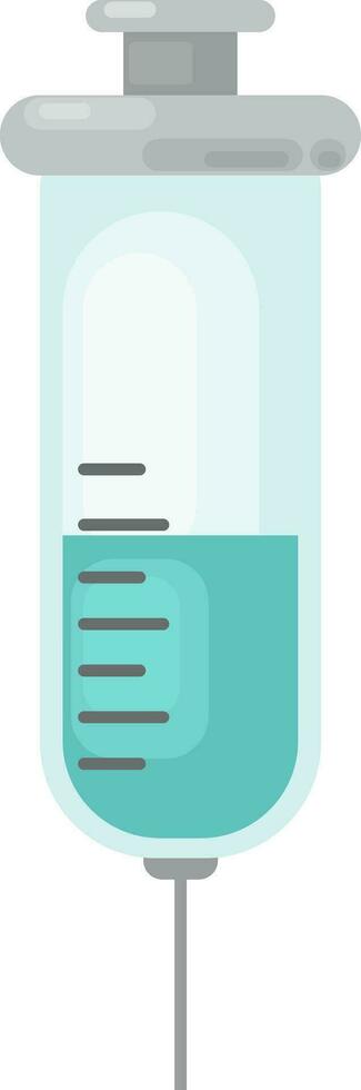 Blue syringe, illustration, vector on white background