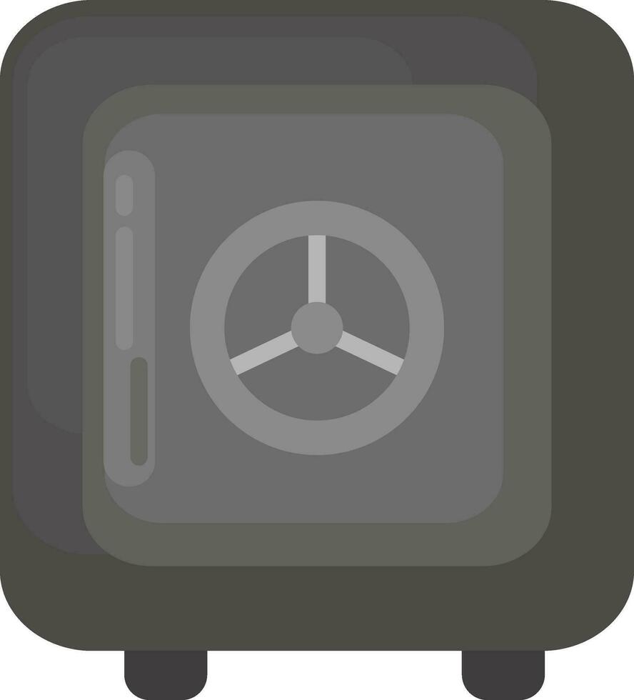 Grey safe, illustration, vector on white background