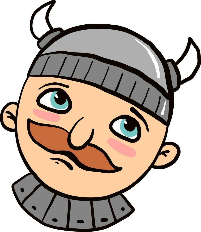 vikingo con bigote, ilustración, vector en blanco antecedentes